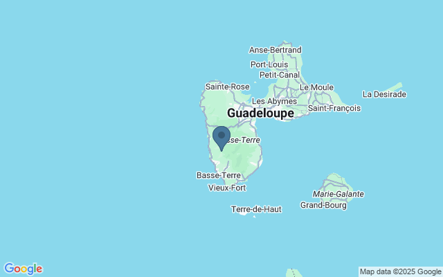 Kaart met locatie National Park of Guadeloupe